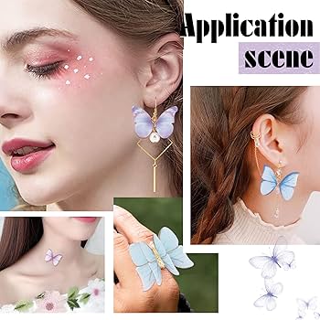 Amazon | SUNNYCLUE 蝶舞 160個16色 オーガンディ 蝶 パーツ